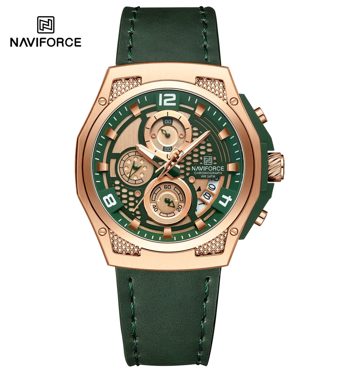 NF8051L Naviforce reloj para caballero correa de piel