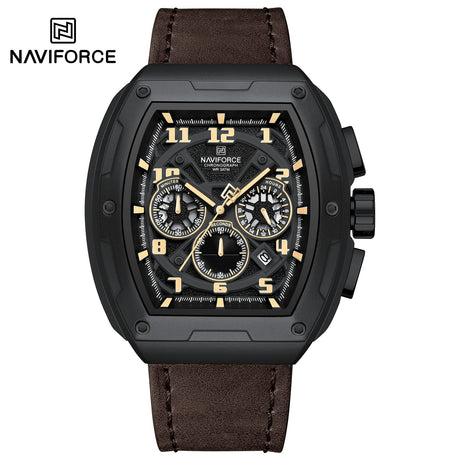 NF8053 Naviforce Reloj análogo pulsera de piel para hombre