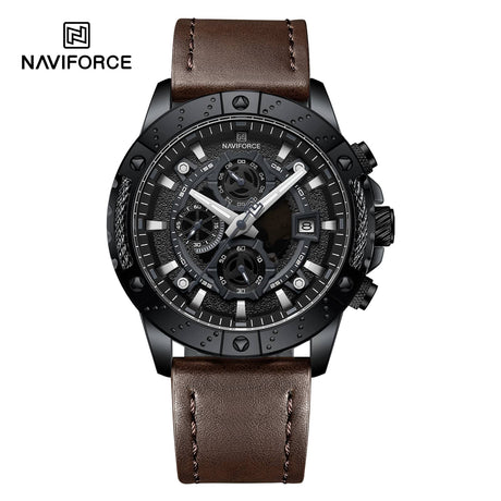 NF8055 Naviforce reloj para hombre pulsera de piel análogo