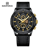 NF8055 Naviforce reloj para hombre pulsera de piel análogo