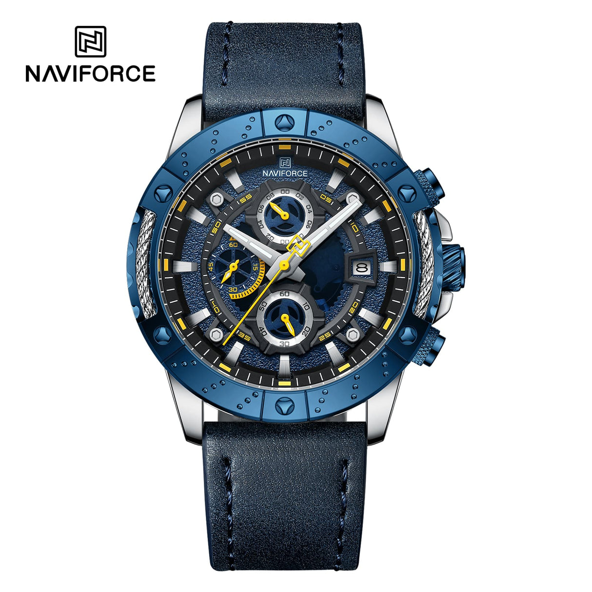 NF8055 Naviforce reloj para hombre pulsera de piel análogo