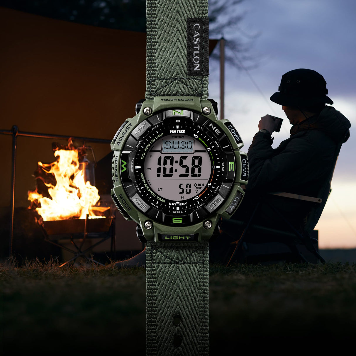 PRG-340B-3 Reloj Pro Trek Casio de hombre pulsera de tela