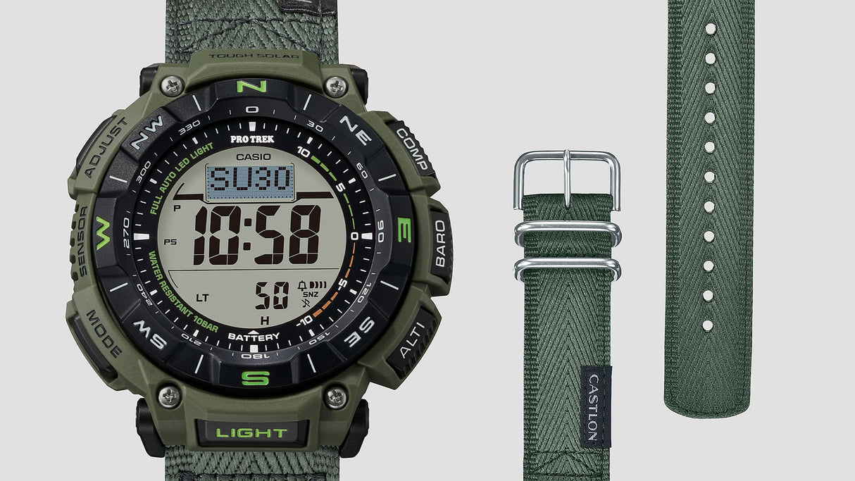 PRG-340B-3 Reloj Pro Trek Casio de hombre pulsera de tela