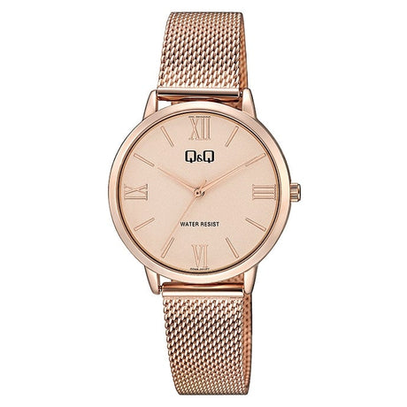 Q26B-001PY Reloj QQ para dama con pulsera Mesh