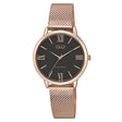 Q26B-002PY Reloj QQ para mujer con correa de malla