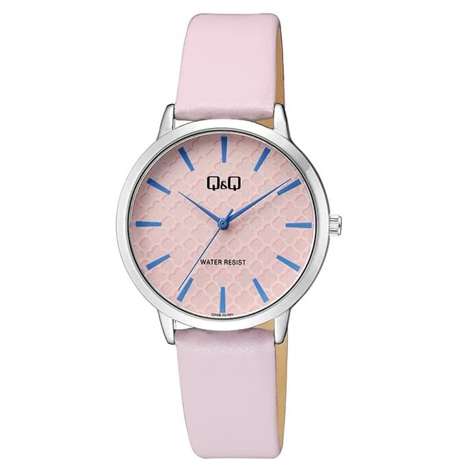 Q26B-003PY Reloj QQ para mujer con correa de cuero