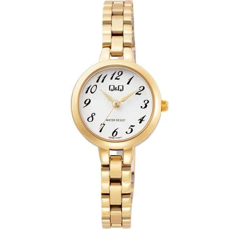 Q55B-004PY Reloj QQ para señorita con correa de acero inoxidable