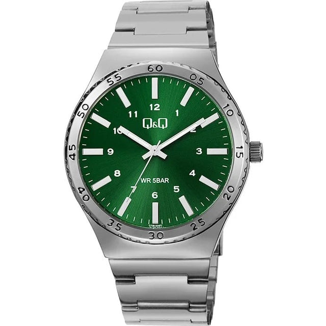 Q70B-004PY Reloj QQ para hombre con correa de acero inoxidable