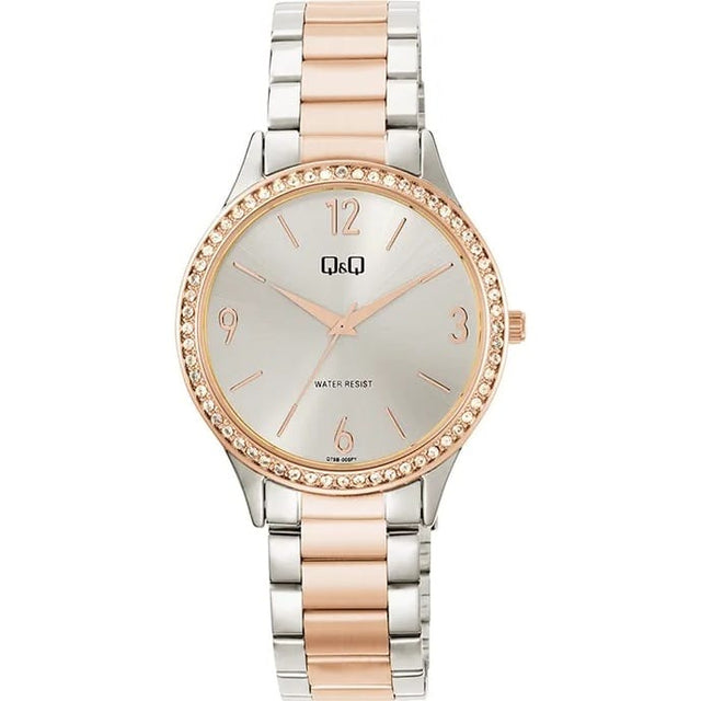 Q75B-005PY Reloj QQ para mujer con brazalete metálico