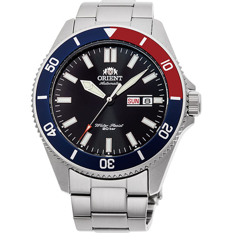 RA-AA0912B19B Orient Automático Kanno Bisel Pepsi Reloj De Caballero Correa de Acero Inoxidable