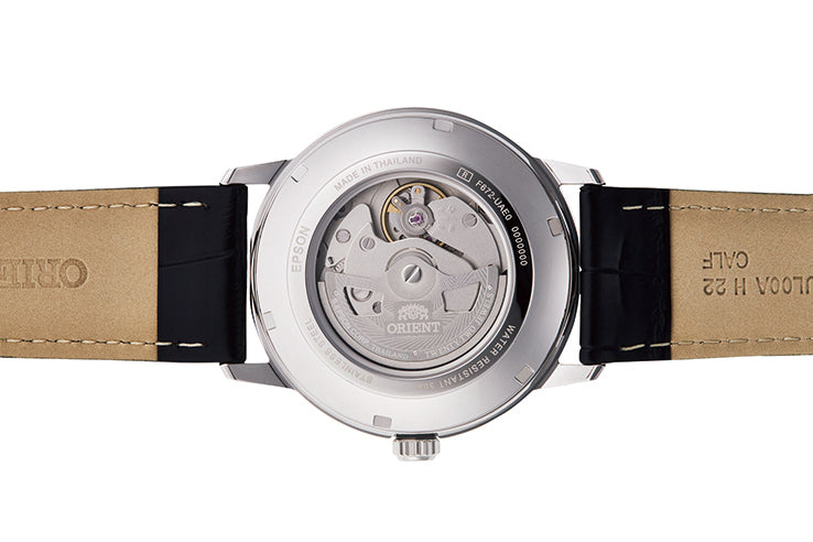 RA-AC0F05B Orient Contemporary de caballero correa de cuero