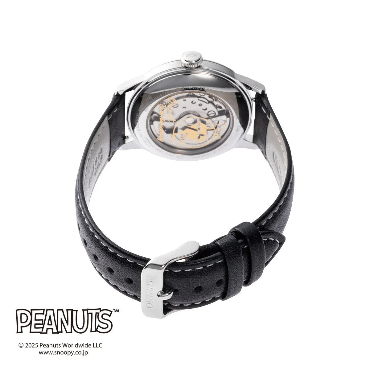 RA-AC0M16S Reloj Orient Bambino Snoopy Peanuts 75 aniversario de hombre correa de piel