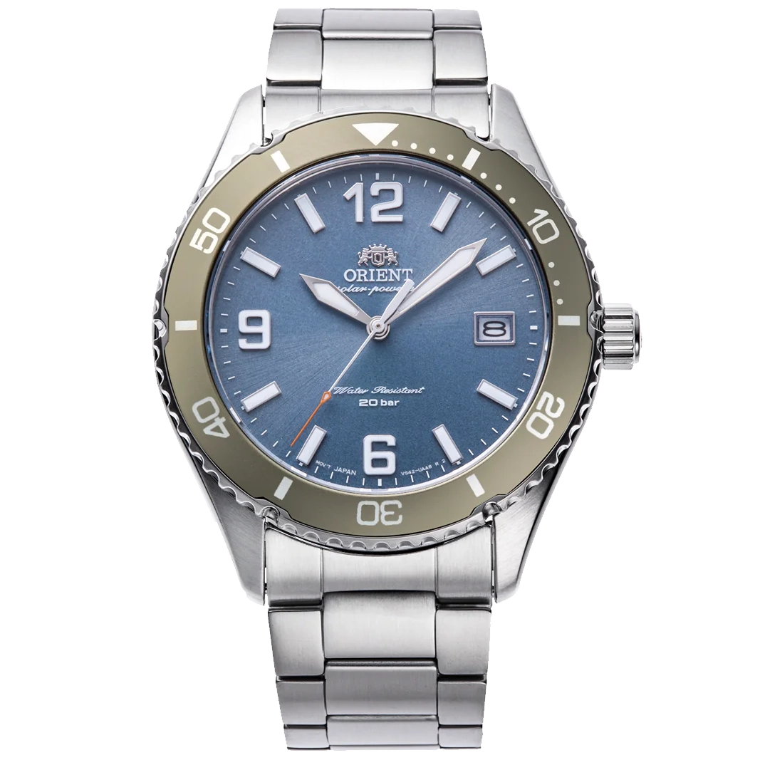 RA-WJ0002L Orient Sport Solar de hombre pulsera de metal