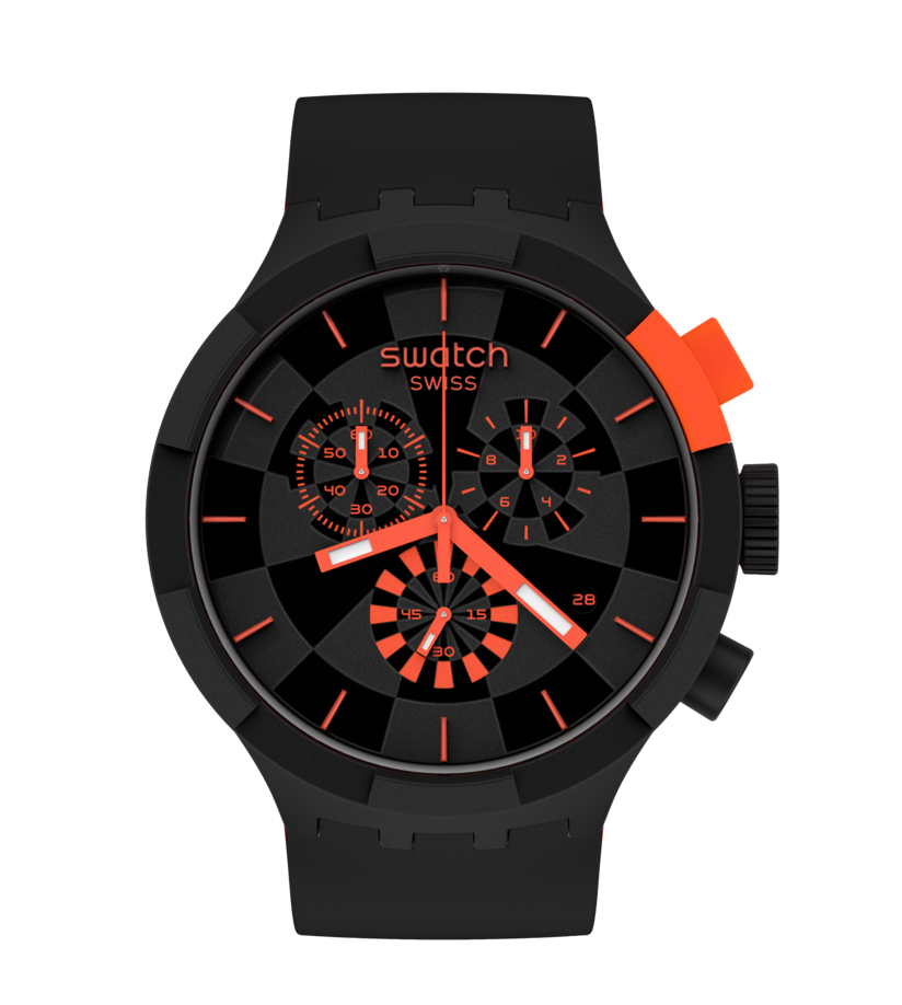 SB02B402 Swatch Checkpont Red Big Bold de hombre pulsera de caucho