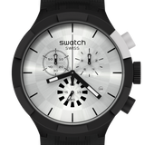 SB02B404 Reloj Swatch Chequered Silver de hombre correa de silicona 47 mm