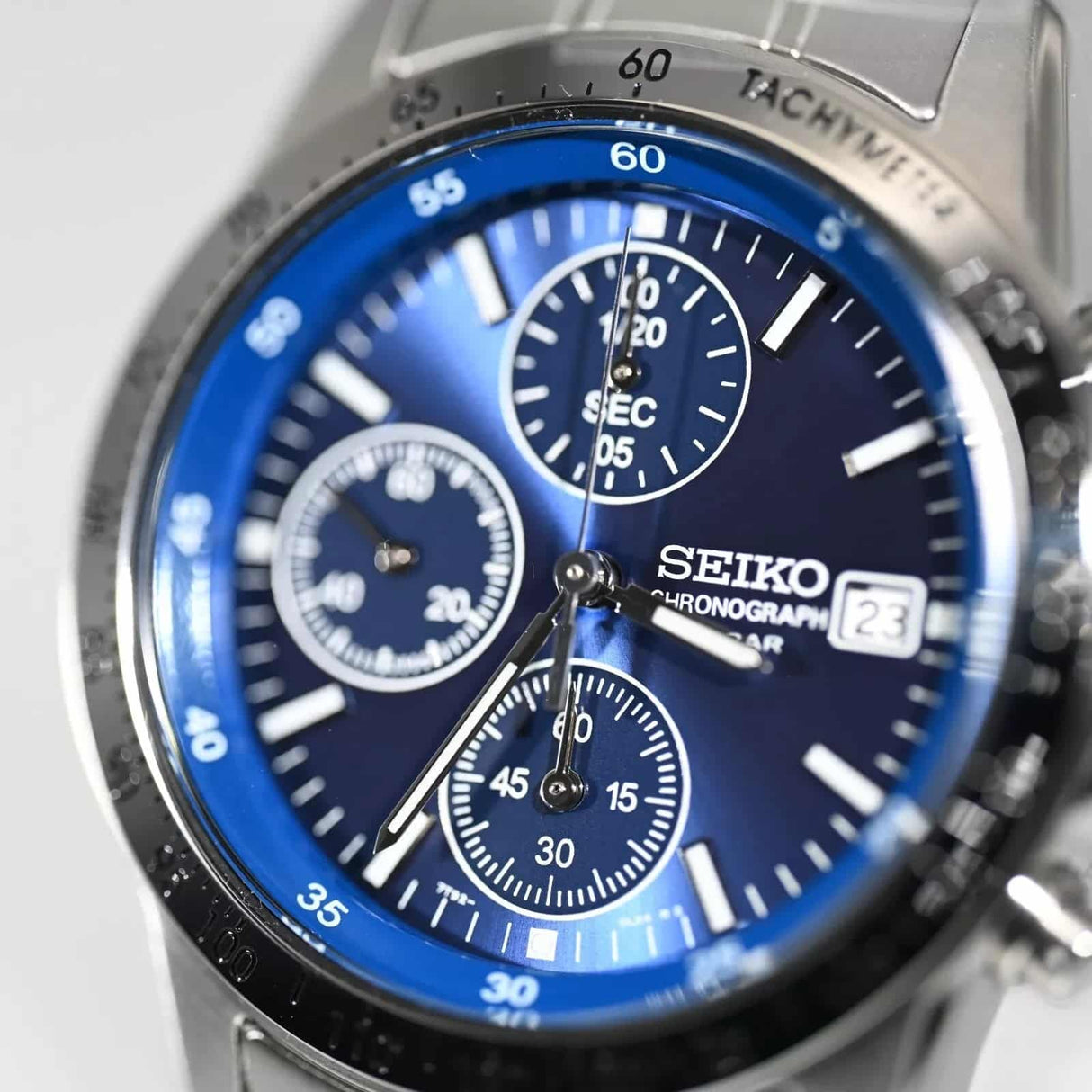 SBTQ071 Reloj Seiko para Caballero con Esfera Azul y pulsera de acero inoxidable