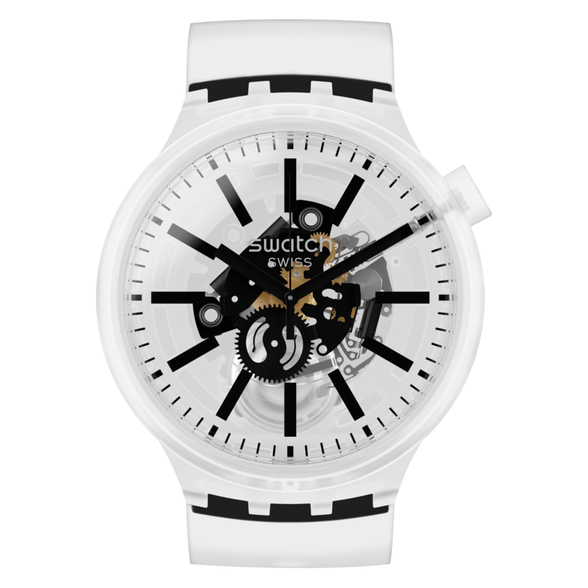 SO27E101 Reloj Swatch Blackinjelly de hombre pulsera de caucho
