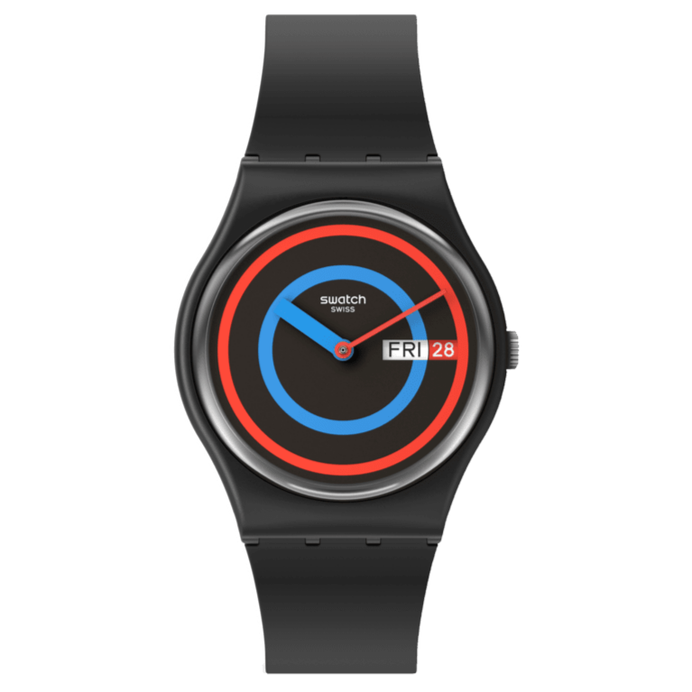 SO28B706 Reloj Swatch Circling Black Unisex pulsera de resina