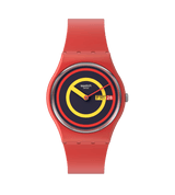 SO28R702 Reloj Swatch Concentric Red unisex banda de caucho