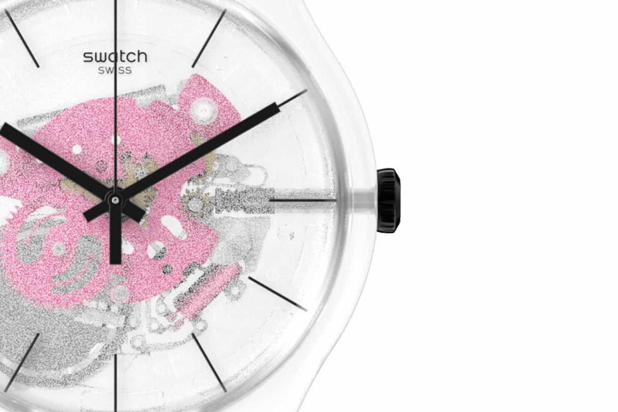 SO29K107 Swatch Pink Daze Reloj Unisex Correa de Goma