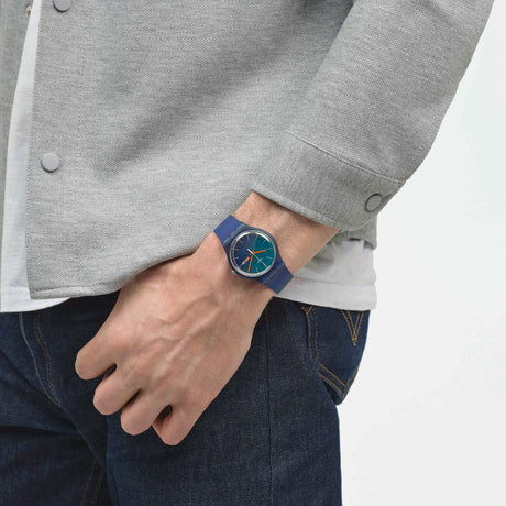 SO29N708 Reloj Swatch Fade To Teal unisex correa de caucho