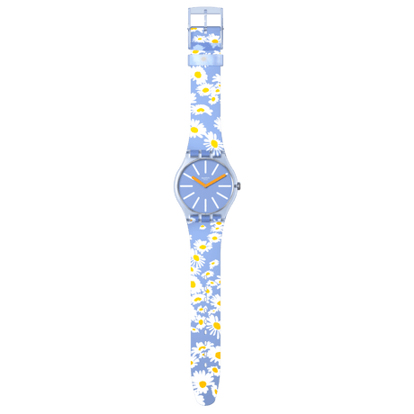SO29S100 Reloj Swatch Dazed By Daisies unisex correa de resina flores