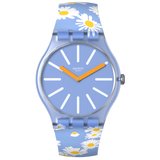 SO29S100 Reloj Swatch Dazed By Daisies unisex correa de resina flores