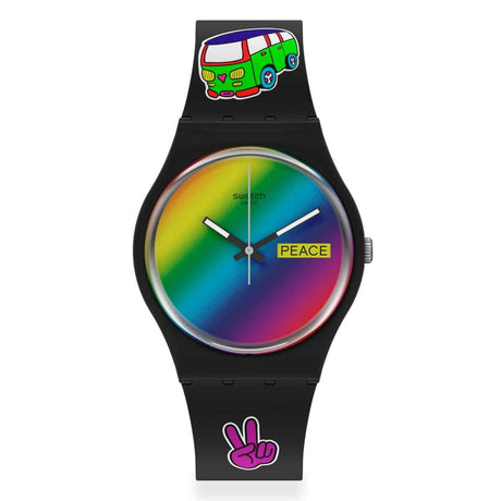 SO31B101 Swatch Go With The Bow Reloj Unisex Pulsera de Resina