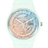 SO32S101 Reloj Swatch Fleetingly Iceblue Unisex de correa de caucho