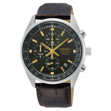 SSB385 Reloj Seiko Chronograph para Hombre con Correa de Cuero