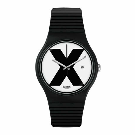 SUOB402 Swatch XX-Rated Black Reloj para Hombre Banda de Caucho