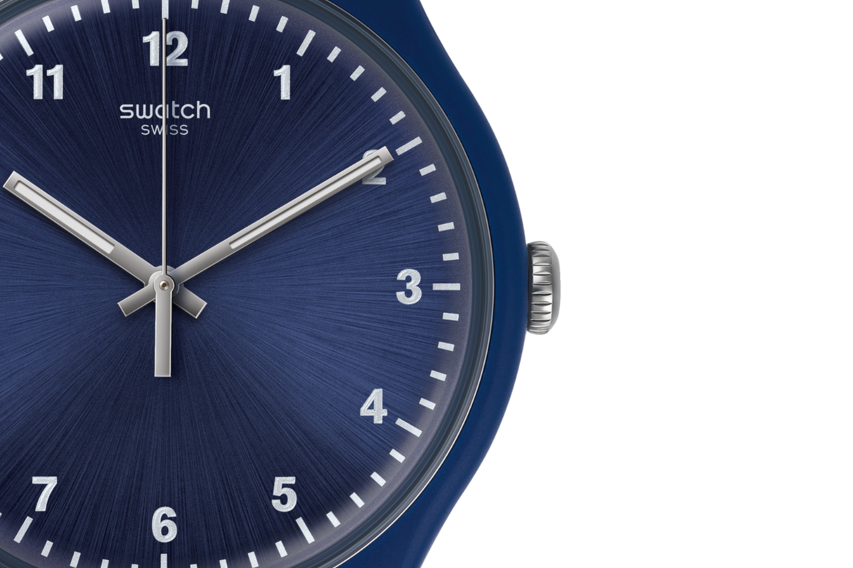 SUON116 Swatch mono blue de dama pulsera de resina