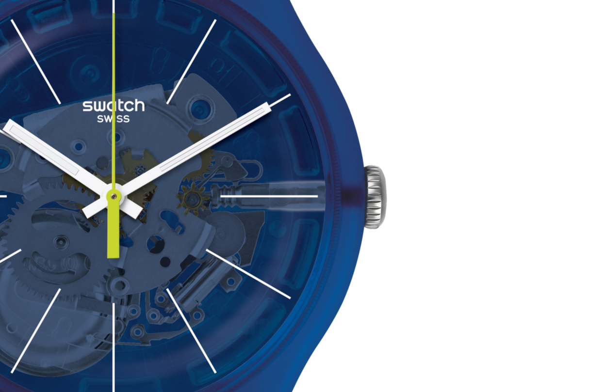 SUON142 Swatch Blue Sirup de hombre pulsera de resina