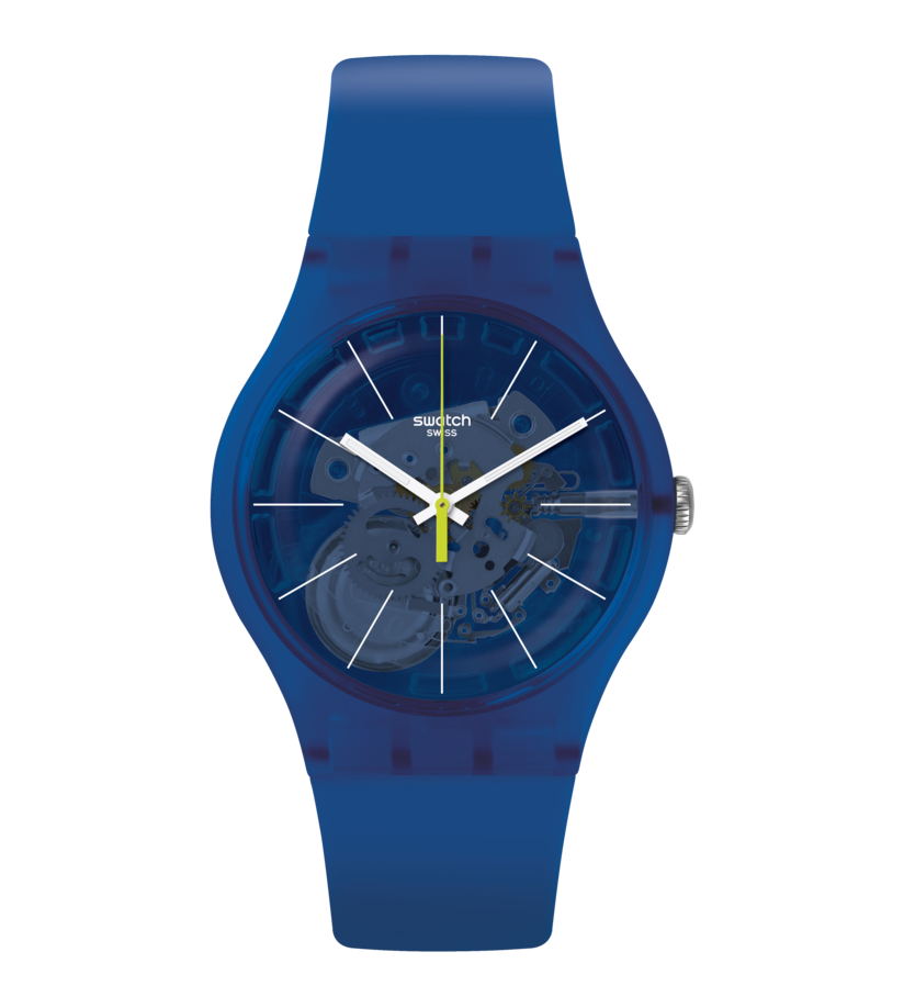 SUON142 Swatch Blue Sirup de hombre pulsera de resina