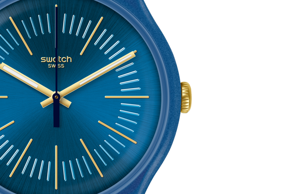 SUON143 Swatch Cyderalblue unisex pulsera de resina
