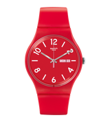 SUOR705 Swatch Backup Red unisex pulsera de caucho