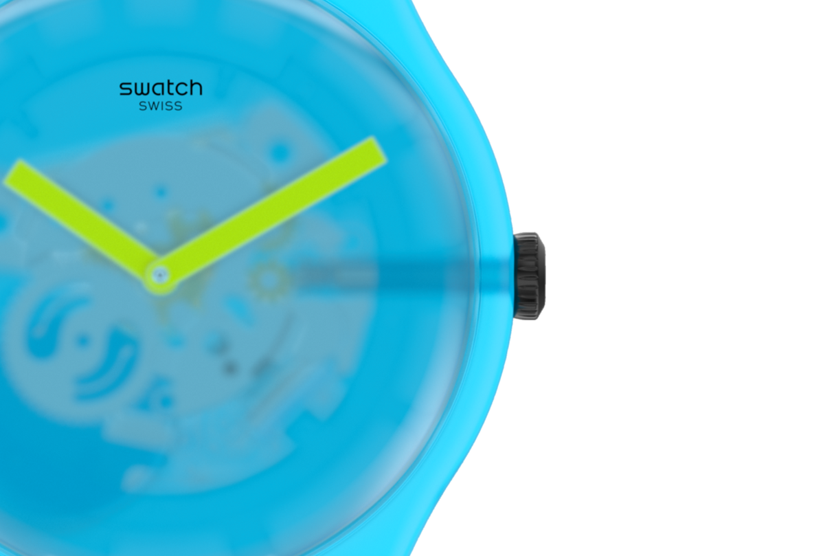 SUOS112 Swatch Ocean blur de dama correa de resina