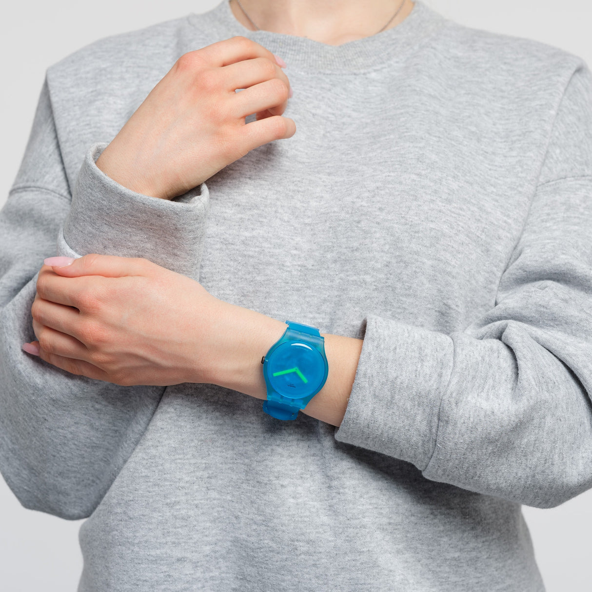SUOS112 Swatch Ocean blur de dama correa de resina