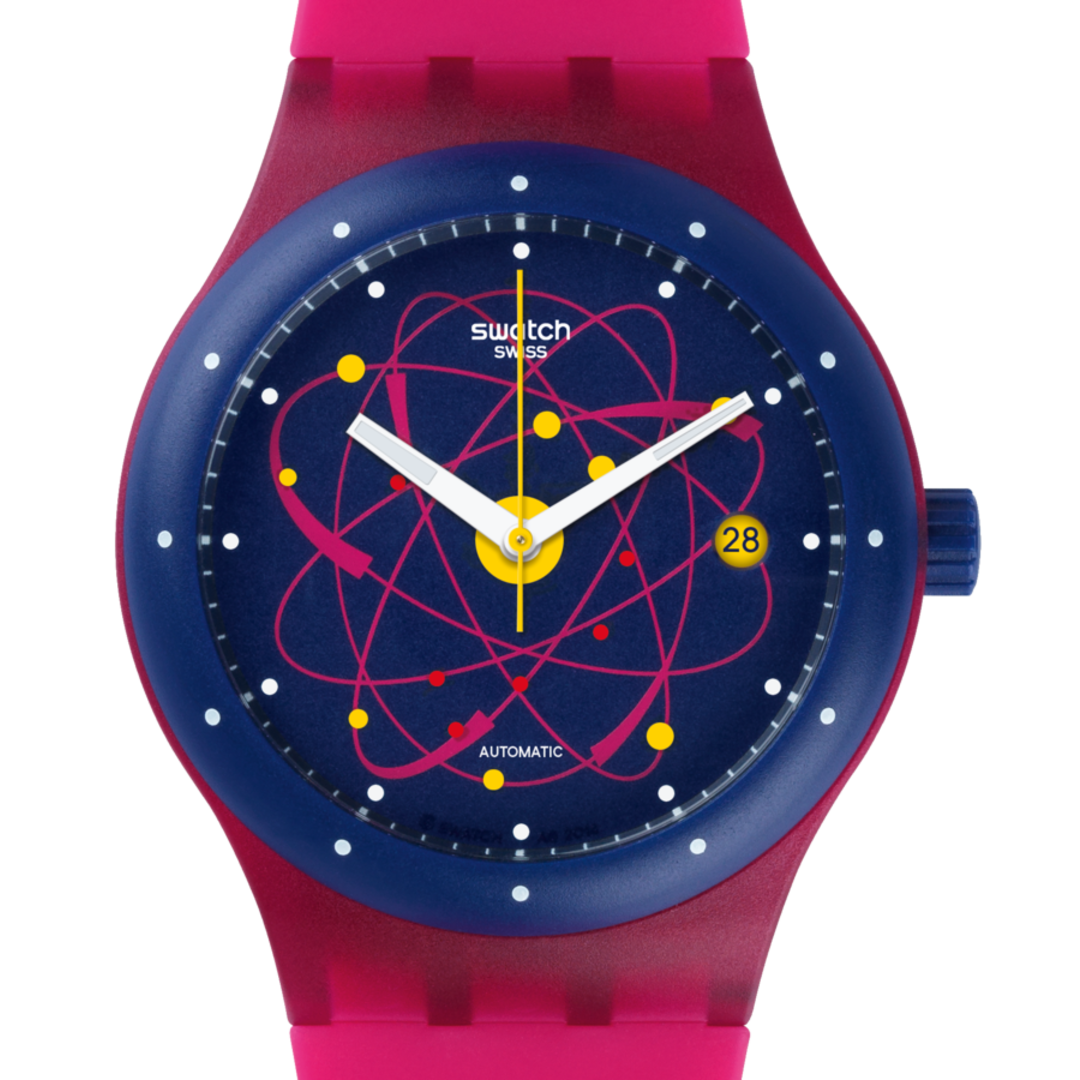 SUTR401 Swatch Sistem Pinkde dama pulsera de resina