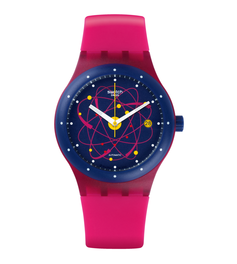 SUTR401 Swatch Sistem Pinkde dama pulsera de resina