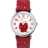 TW2W80800 Reloj Timex x Peanuts Snoopy Holiday Unisex pulsera de tela 38 mm