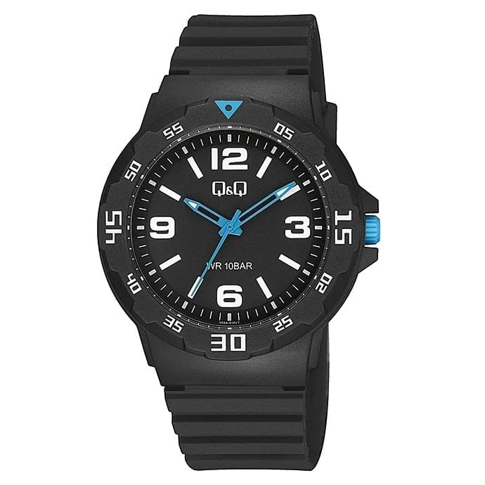 V02A-014VY Reloj QQ Análogo para Hombre Pulsera de Caucho