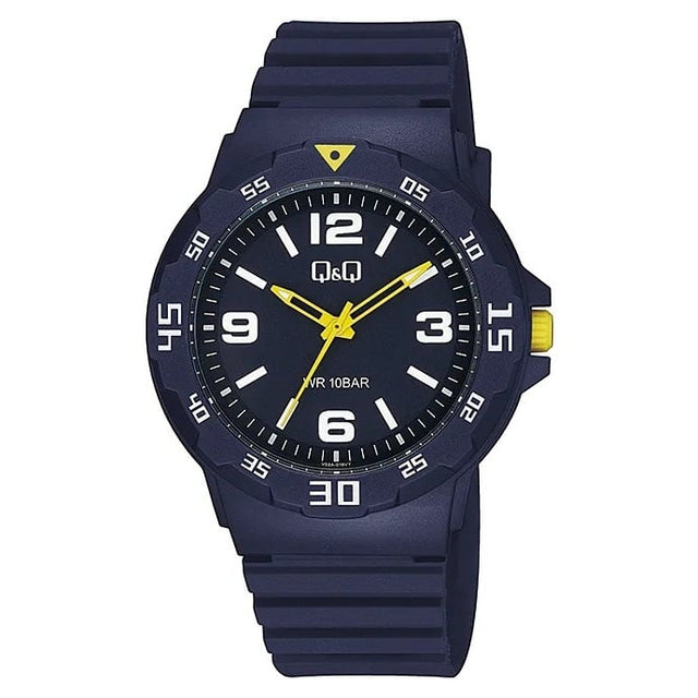 V02A-016VY Reloj QQ Análogo para Hombre Pulsera de Caucho