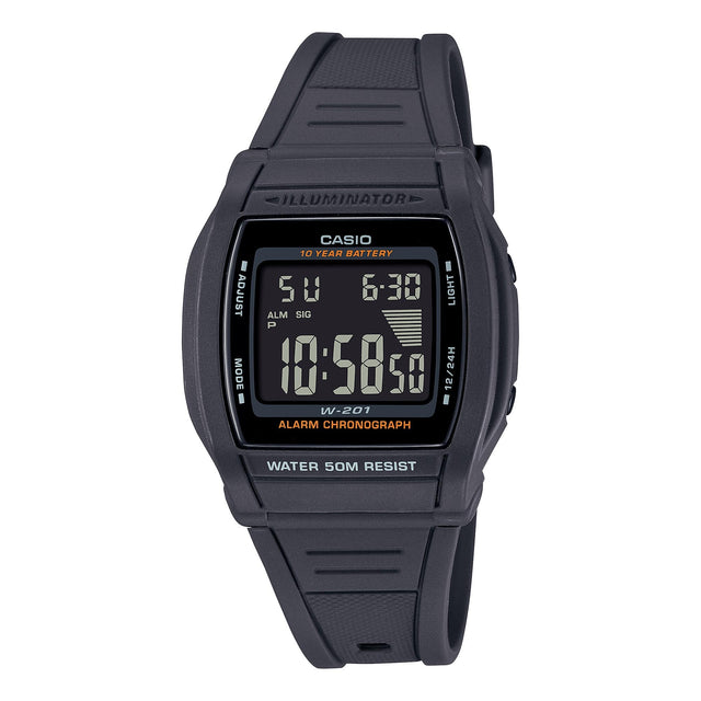 W-201-1BV Casio Reloj Unisex, 10 Años de Bateria Illuminator