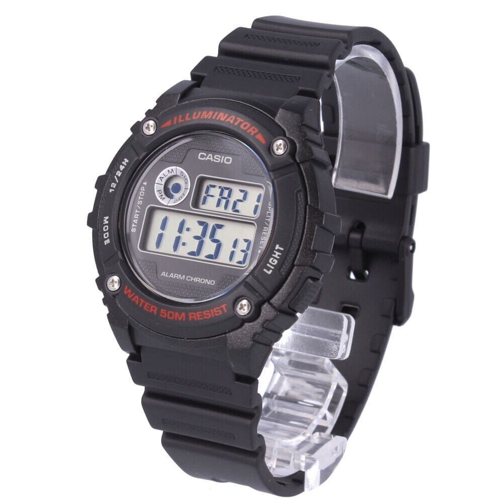 W-216H-1A Reloj Casio para Caballero, Illuminator con Cronógrafo