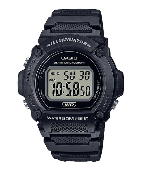 W-219H-1AV Reloj Casio para Caballero, Illuminator con Cronógrafo