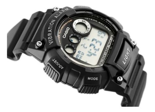 W-735H-1AV Reloj Casio para Hombre, Alarma Vibrante Super Illuminantor