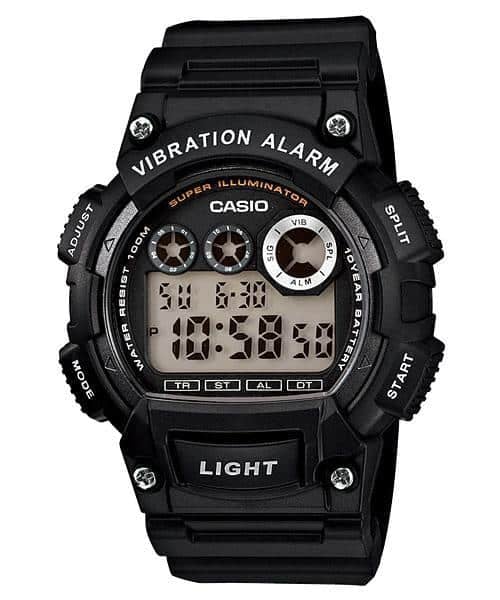 W-735H-1AV Reloj Casio para Hombre, Alarma Vibrante Super Illuminantor