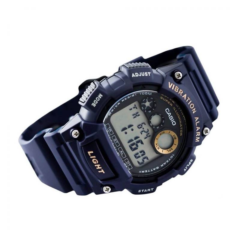 W-735H-2AV Reloj Casio para Hombre, Alarma Vibrante Super Illuminantor