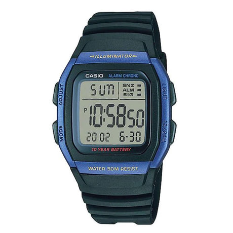 W-96H-2AV Reloj Casio para Caballero, Illuminator 10 Años de Batería